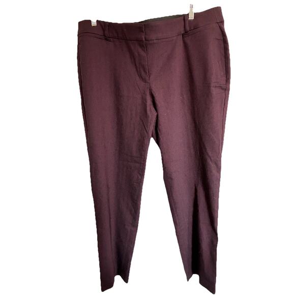 Lane Bryant The Allie Dress Pants Sz 22R Deep Wine Straight Leg Officecore - Picture 1 of 8